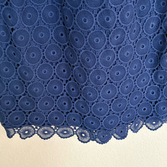Boden Navy Crochet Lace Sleeveless Shift Dress Women’s Size 8 Cotton Eyelet - Picture 4 of 8